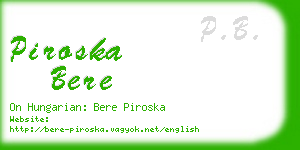 piroska bere business card